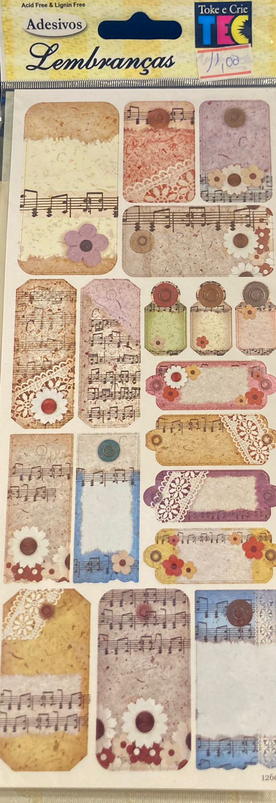 Adesivos Lembranças Tags Música