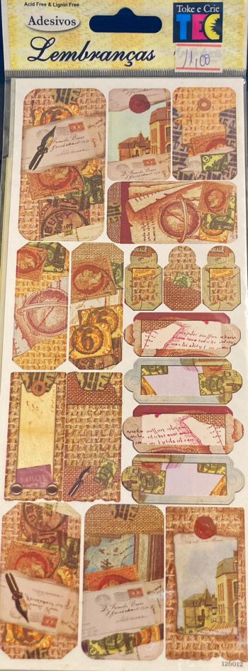 Adesivos Lembranças Tags Sisal