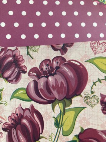 Papel Flores Roxa com Poa 6157