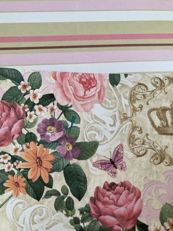 Papel Flores com Coroa 8595
