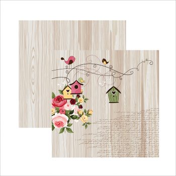 Papel Encantamento Pássaros e Rosas