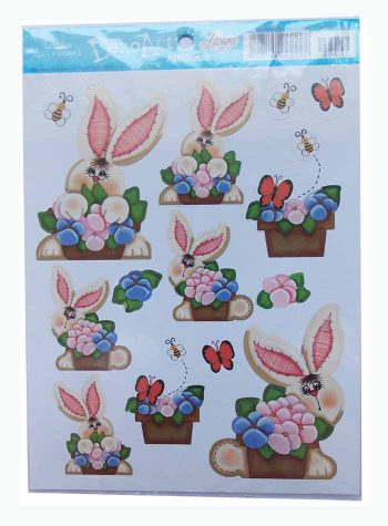 Adesivos Coelho e Flores