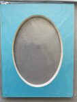Moldura Oval  13x10 cm na cor  Azul claro