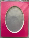 Moldura Oval  13x10 cm na cor Rosa