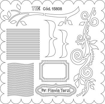 Régua Gabarito Quadrado Escalope