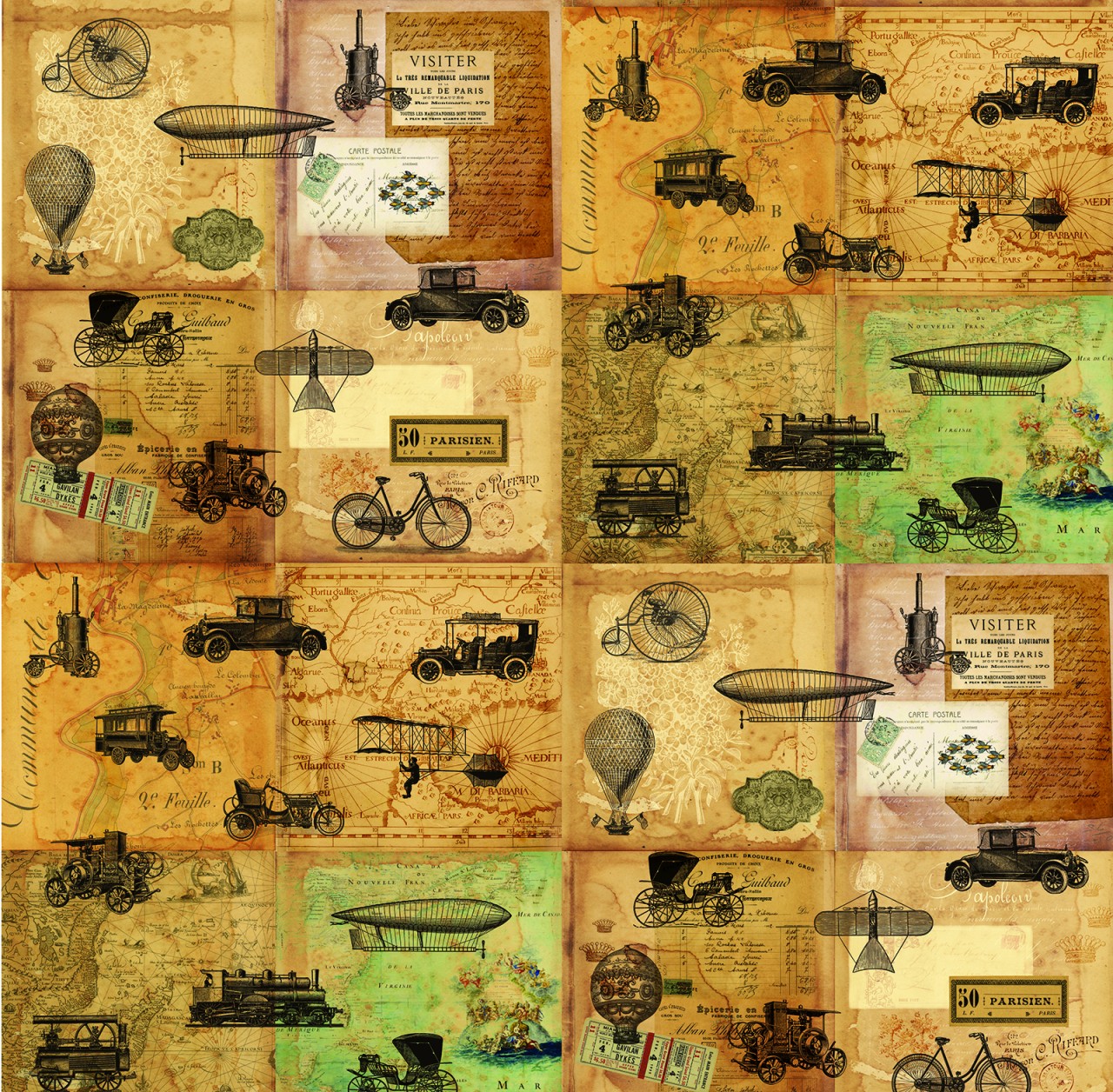 Tecido Adesivado Mapa