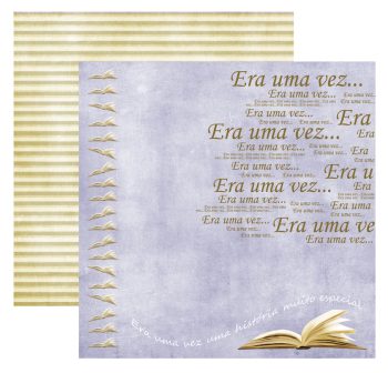 Papel Era Uma Vez Mini Livros Metalizada