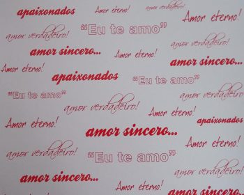 Papel Metalizado Amor Prata Vermelho