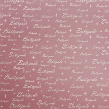 Papel  Metalizado Batizado Rosa
