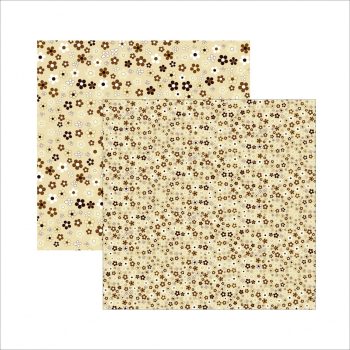 Papel Multitons Floral Marrom