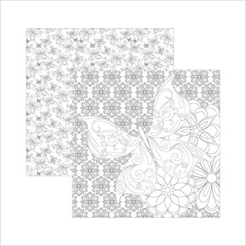 Papel para Colorir Borboletas