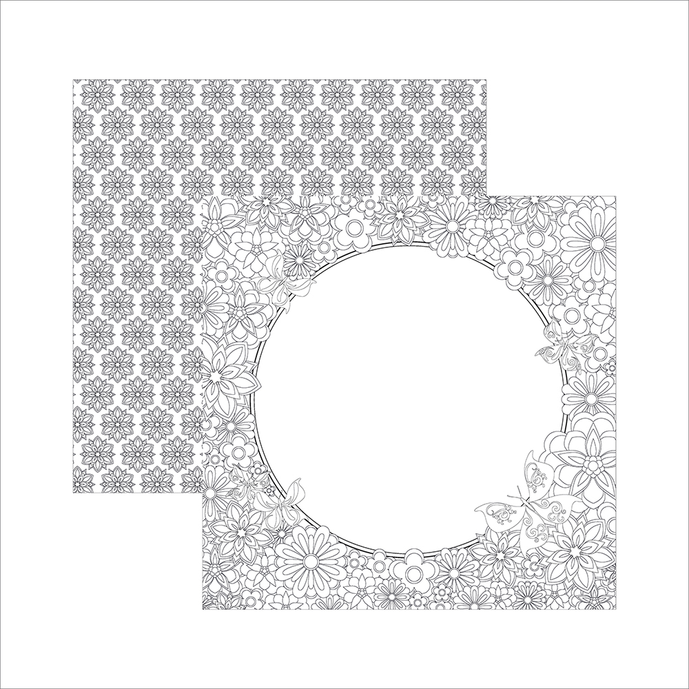 Papel para Colorir Moldura